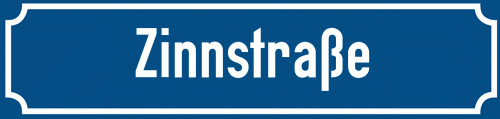 Straßenschild Zinnstraße