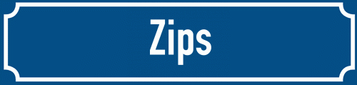 Straßenschild Zips