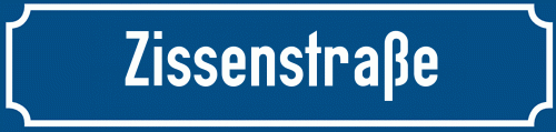Straßenschild Zissenstraße