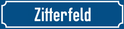 Straßenschild Zitterfeld