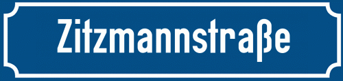 Straßenschild Zitzmannstraße