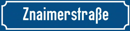 Straßenschild Znaimerstraße zum kostenlosen Download