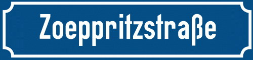 Straßenschild Zoeppritzstraße