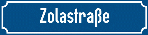 Straßenschild Zolastraße zum kostenlosen Download
