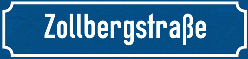 Straßenschild Zollbergstraße