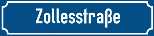 Straßenschild Zollesstraße