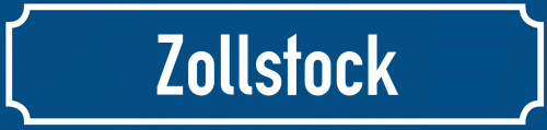Straßenschild Zollstock