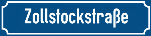 Straßenschild Zollstockstraße