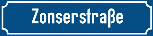 Straßenschild Zonserstraße
