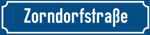 Straßenschild Zorndorfstraße