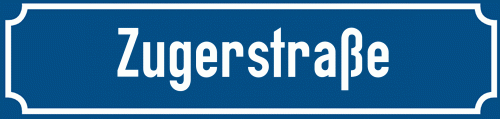 Straßenschild Zugerstraße