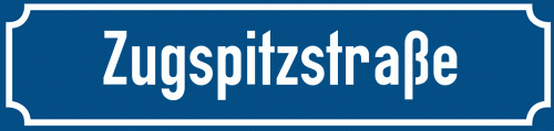 Straßenschild Zugspitzstraße