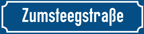 Straßenschild Zumsteegstraße zum kostenlosen Download