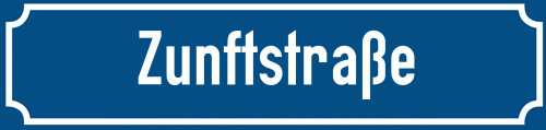 Straßenschild Zunftstraße zum kostenlosen Download
