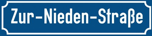 Straßenschild Zur-Nieden-Straße
