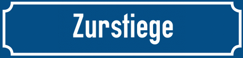 Straßenschild Zurstiege zum kostenlosen Download