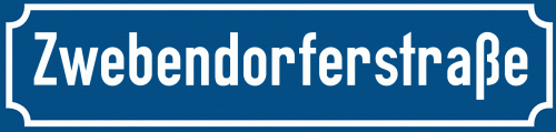 Straßenschild Zwebendorferstraße