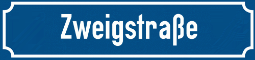 Straßenschild Zweigstraße zum kostenlosen Download