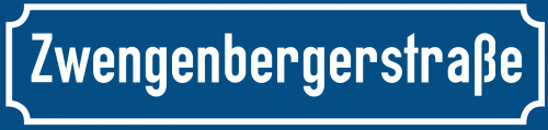 Straßenschild Zwengenbergerstraße