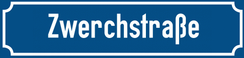 Straßenschild Zwerchstraße