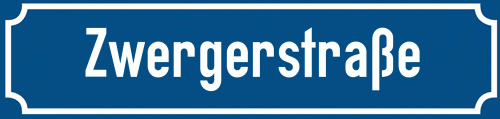 Straßenschild Zwergerstraße