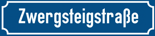 Straßenschild Zwergsteigstraße