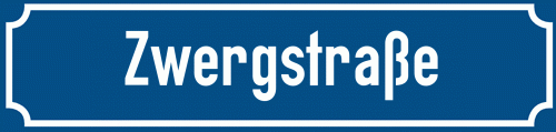 Straßenschild Zwergstraße