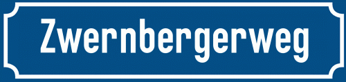 Straßenschild Zwernbergerweg