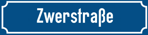 Straßenschild Zwerstraße zum kostenlosen Download