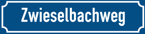 Straßenschild Zwieselbachweg zum kostenlosen Download
