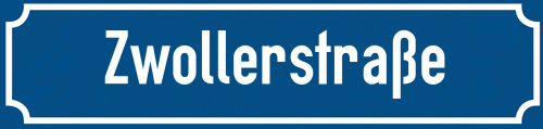 Straßenschild Zwollerstraße