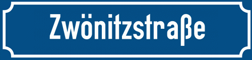Straßenschild Zwönitzstraße