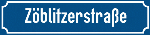 Straßenschild Zöblitzerstraße