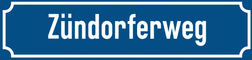 Straßenschild Zündorferweg