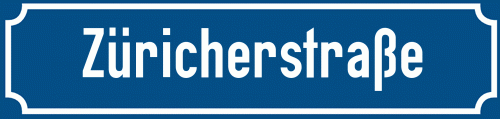 Straßenschild Züricherstraße