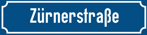 Straßenschild Zürnerstraße