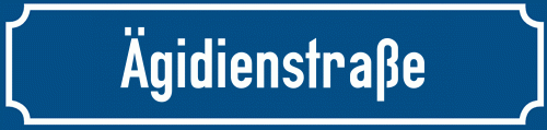 Straßenschild Ägidienstraße zum kostenlosen Download
