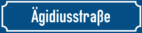 Straßenschild Ägidiusstraße zum kostenlosen Download