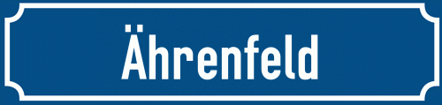 Straßenschild Ährenfeld