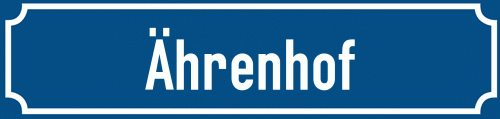 Straßenschild Ährenhof