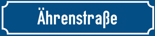 Straßenschild Ährenstraße