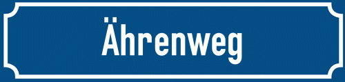 Straßenschild Ährenweg