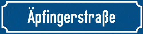 Straßenschild Äpfingerstraße