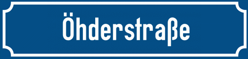 Straßenschild Öhderstraße