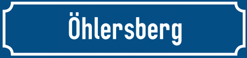 Straßenschild Öhlersberg