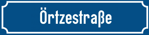 Straßenschild Örtzestraße zum kostenlosen Download