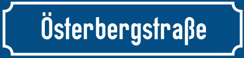 Straßenschild Österbergstraße zum kostenlosen Download