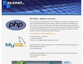 Foto von PHP MySQL Scripte Lösungen Klassen Quellcode Beispiele Tips