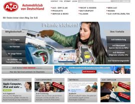 Foto von Homepage des A v D - Automobilclub von Deutschland