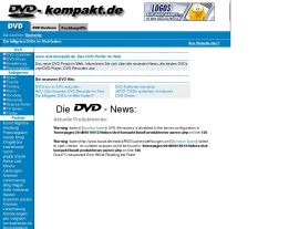 Foto von Das DVD Portal im Web: Alles zum Thema DVD, DVDs, DVD Player, DVD Recorder und DVD Fachbegriffe auf dvd-kompakt.de